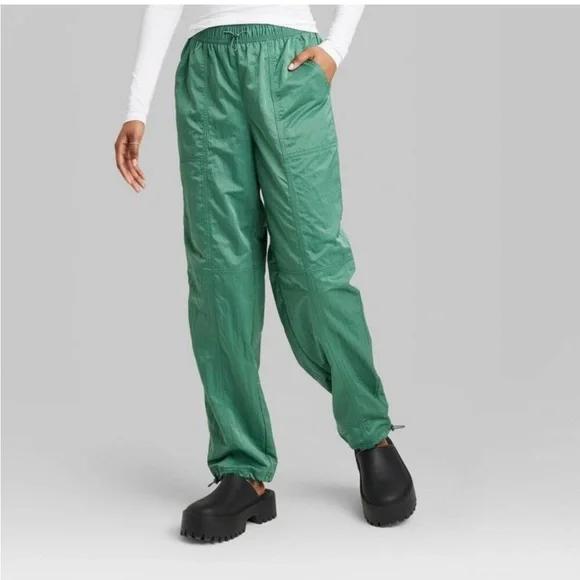 Wild Fable Green Women's High-Rise
Toggle Parachute Pants S - Picture 1 of 7